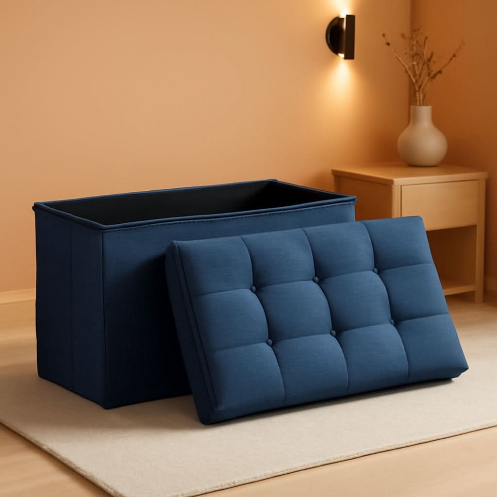 30 Inch Ottoman Bench Midnight Blue Storage Unit Pro Max-0