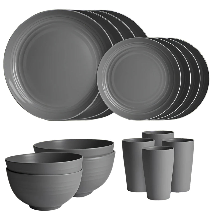 Outdoor Dinnerware Set for Camping & Travel (16pcs)