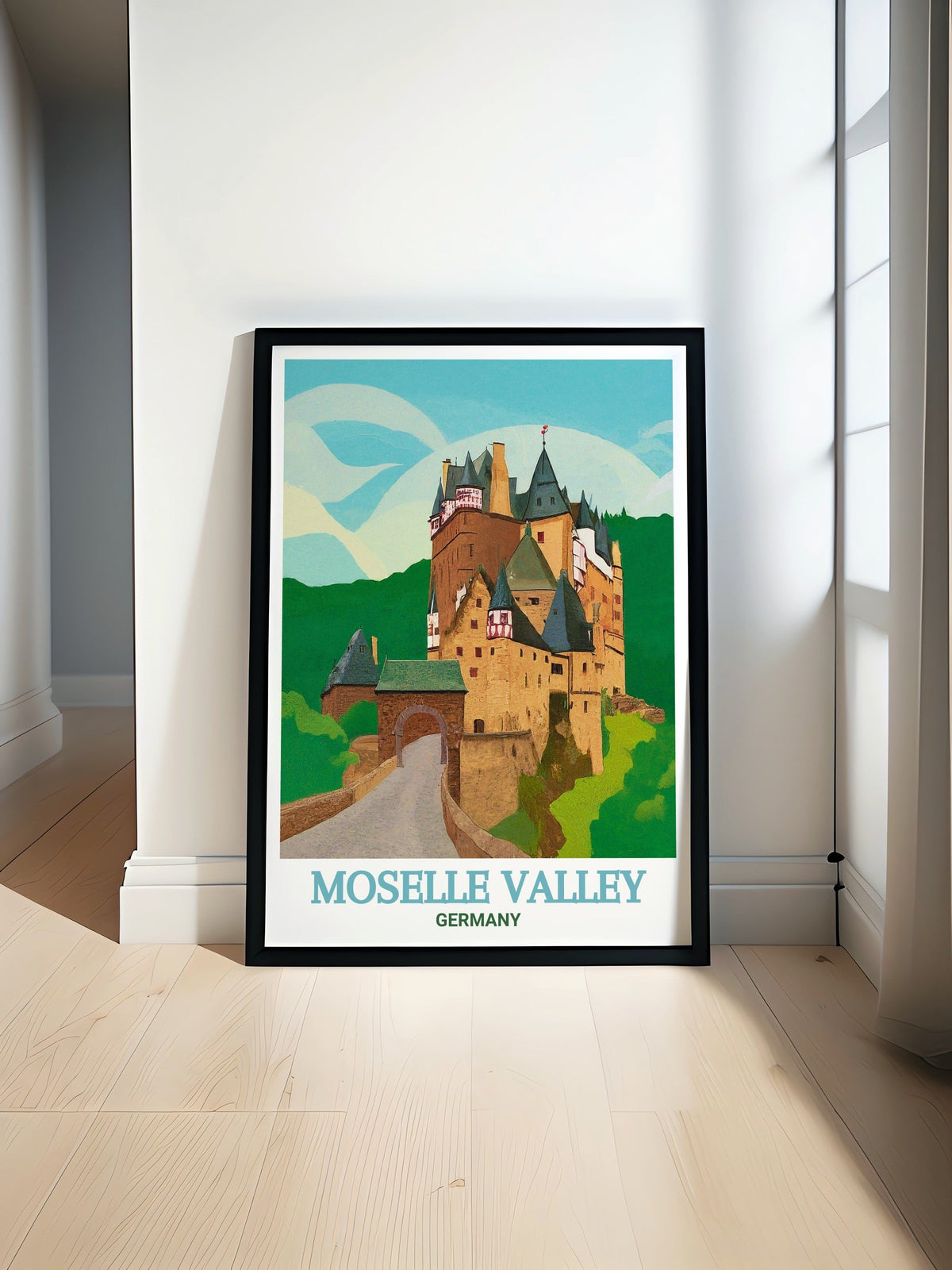 Moselle Valley Poster Print - Burg Eltz Travel Poster -  Moselle Valley Art Poster - Moselle Valley Travel Print - Germany Wall Art-0