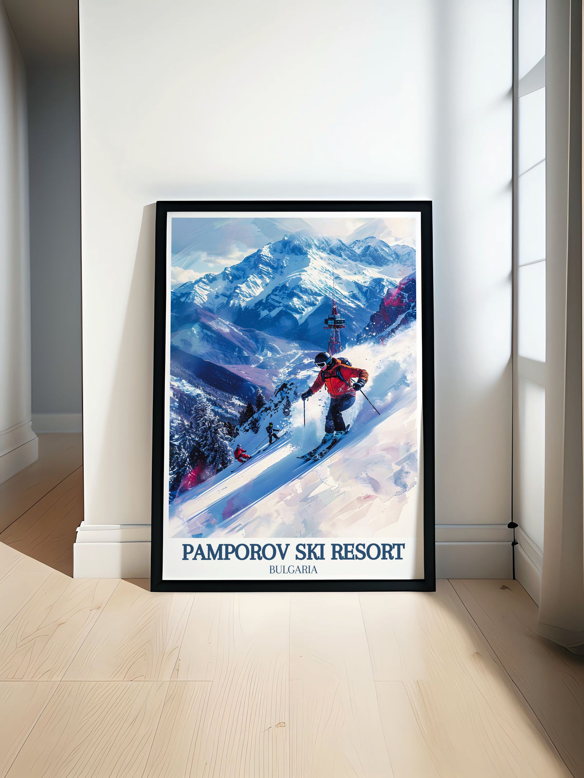Pamporovo Ski Resort Stylish Framed Posters Snezhanka Tower And Rhodope Mountains Perfect Wall Decor Bulgaria Ideal Home Decor-0