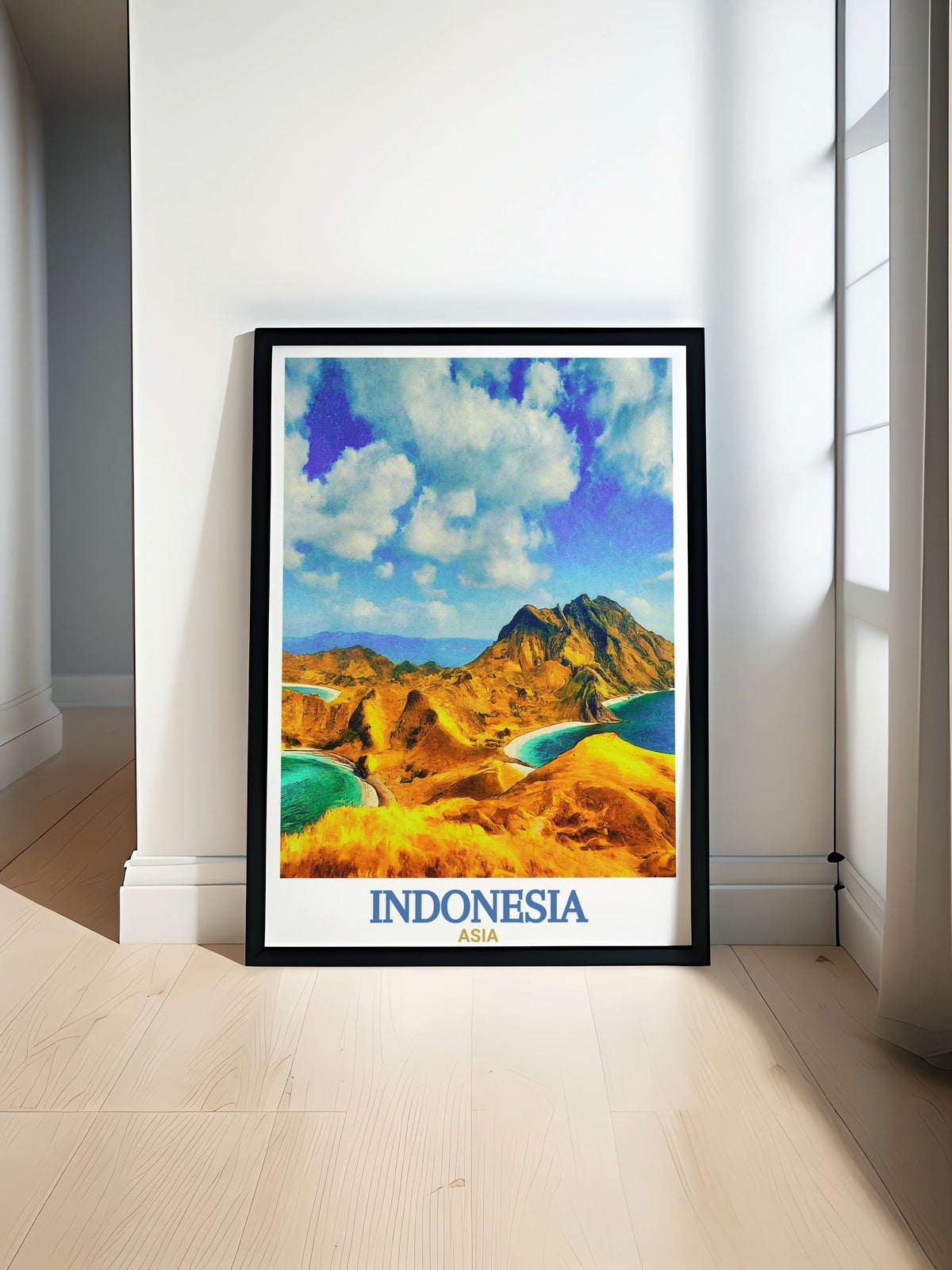 Indonesia Travel Poster - Komodo National Park Canvas Print - Bali Wall Poster - Bali Travel Print-0