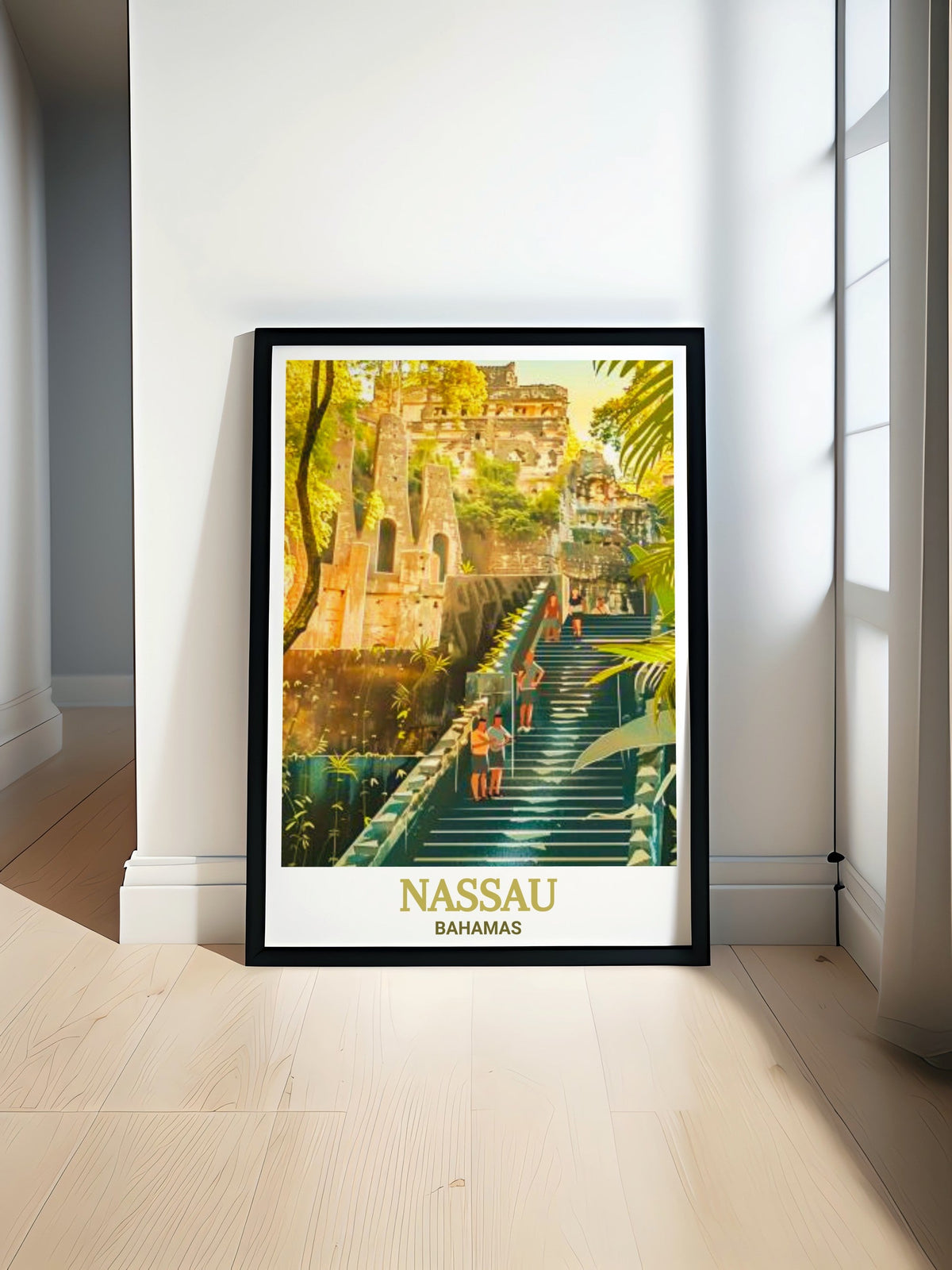 Nassau Travel Poster - Queen's Staircase Canvas Print - Caribbean Wall Poster - Caribbean Travel Print-0
