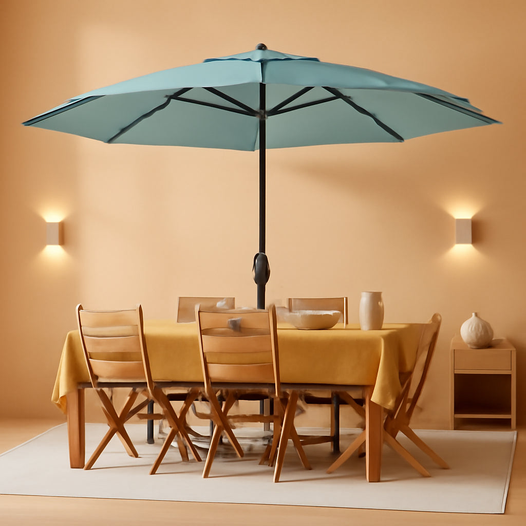 Fifteen Foot Double Sided Outdoor Patio Umbrella-0