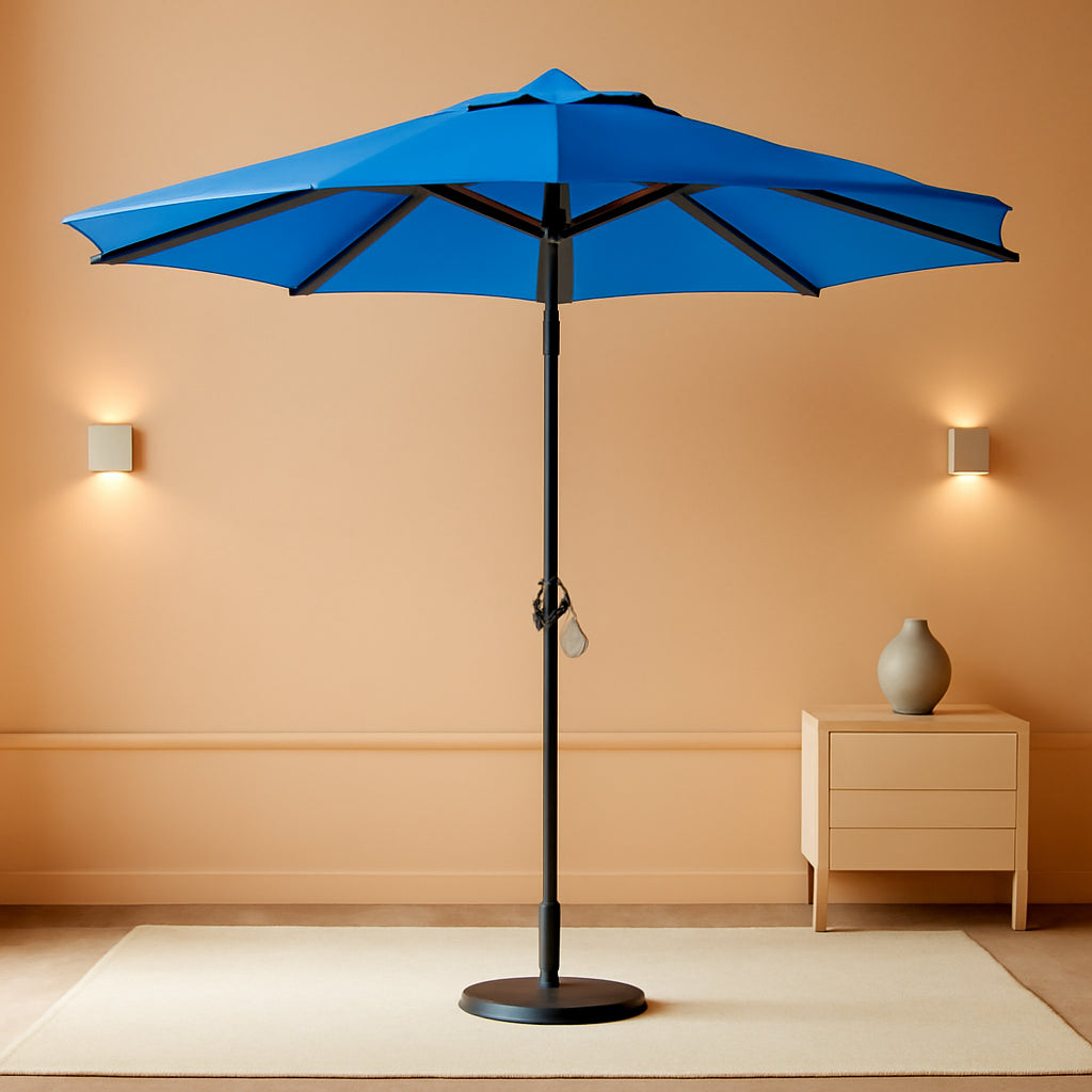 Nine Foot Cobalt Blue Aluminum Outdoor Patio Umbrella-0