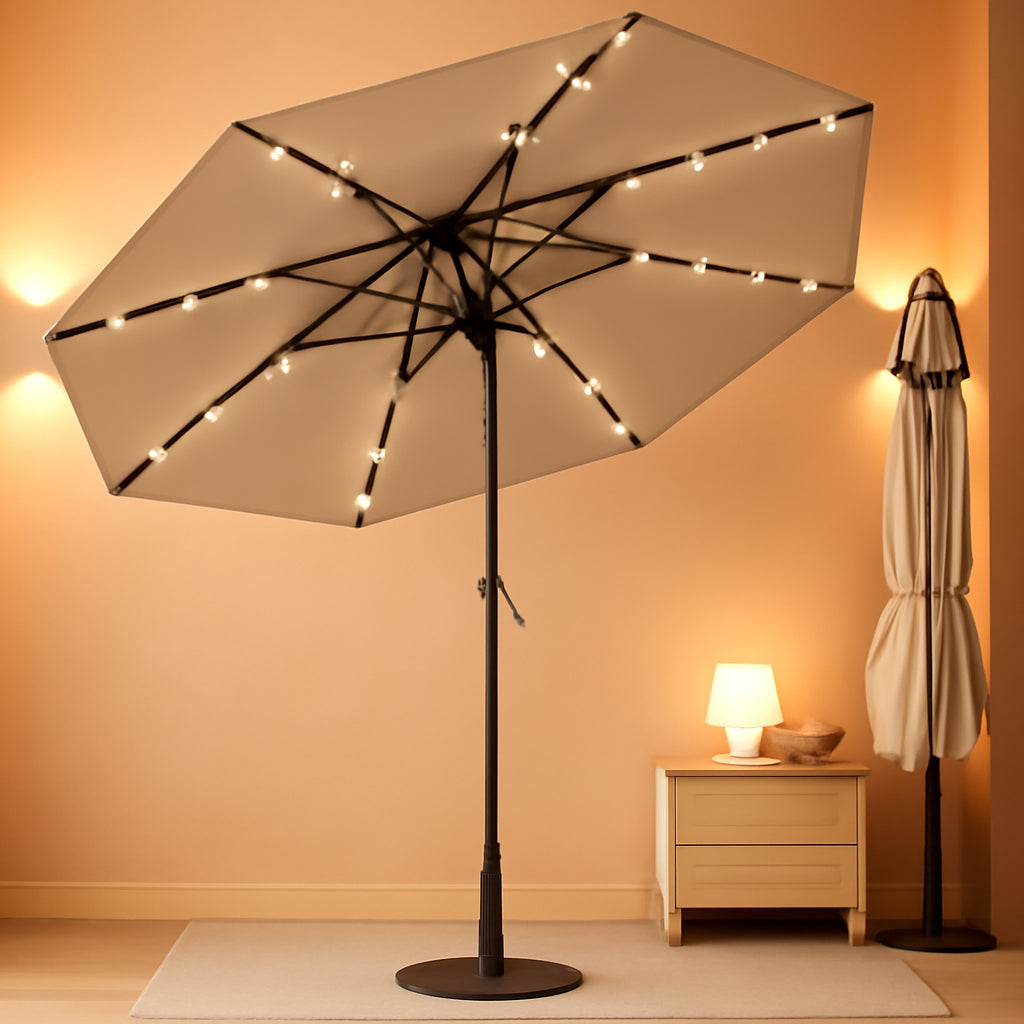 10Ft SolarPowered UV Resistant Patio Umbrella LED Lights-0