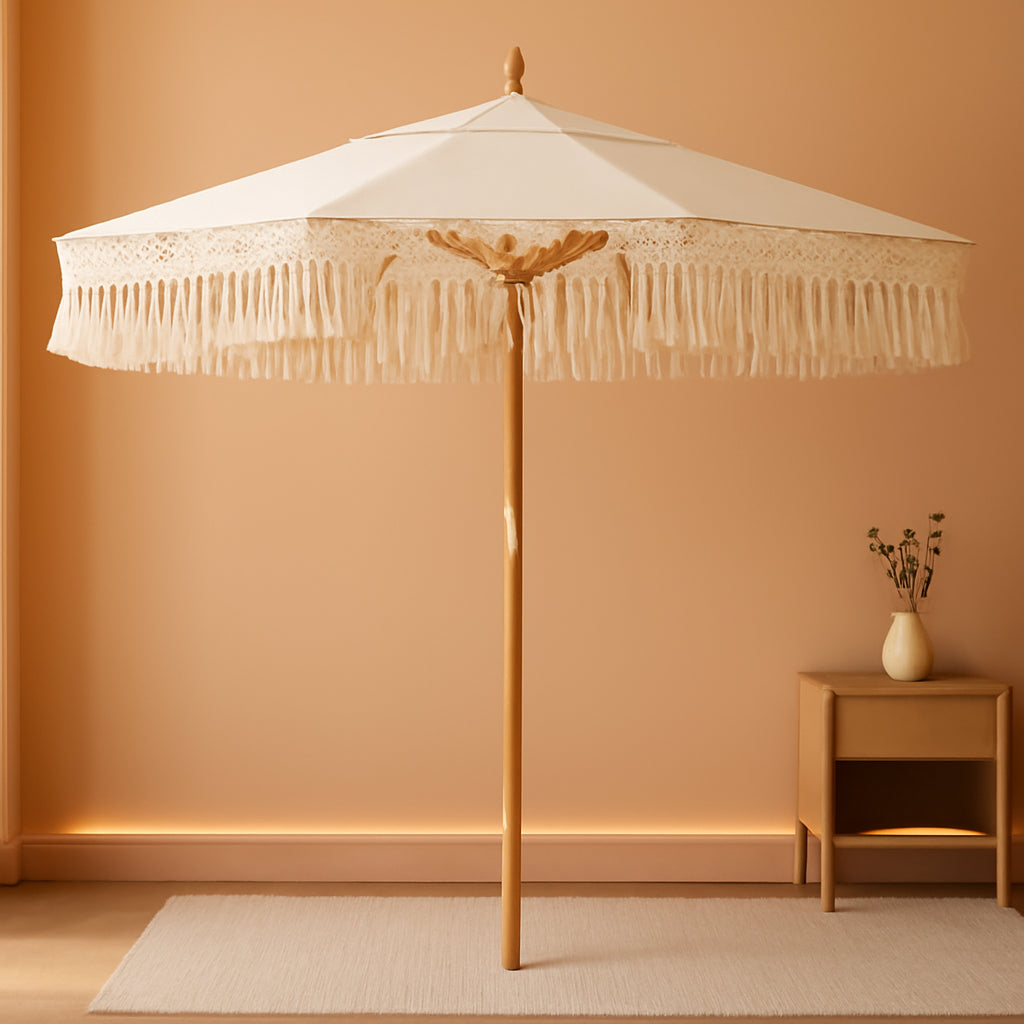 Eight Point Five Foot Premium Bohemian Patio Umbrella Pulley-0