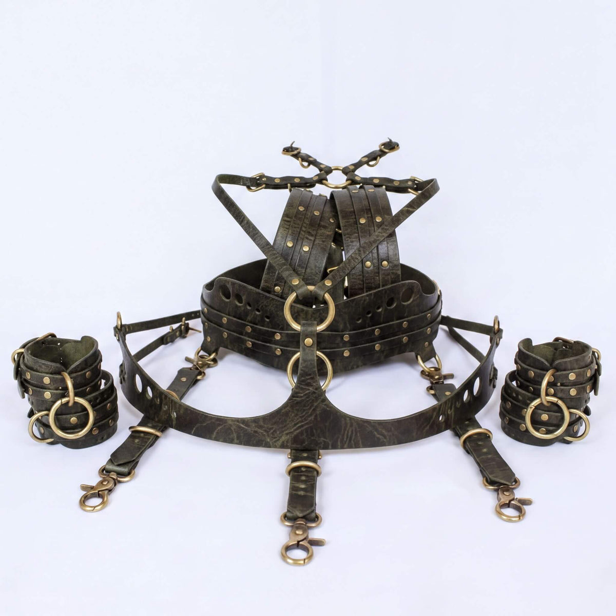 Bondage Gear Marble Olive Complete Underbust Restraint Kit-0
