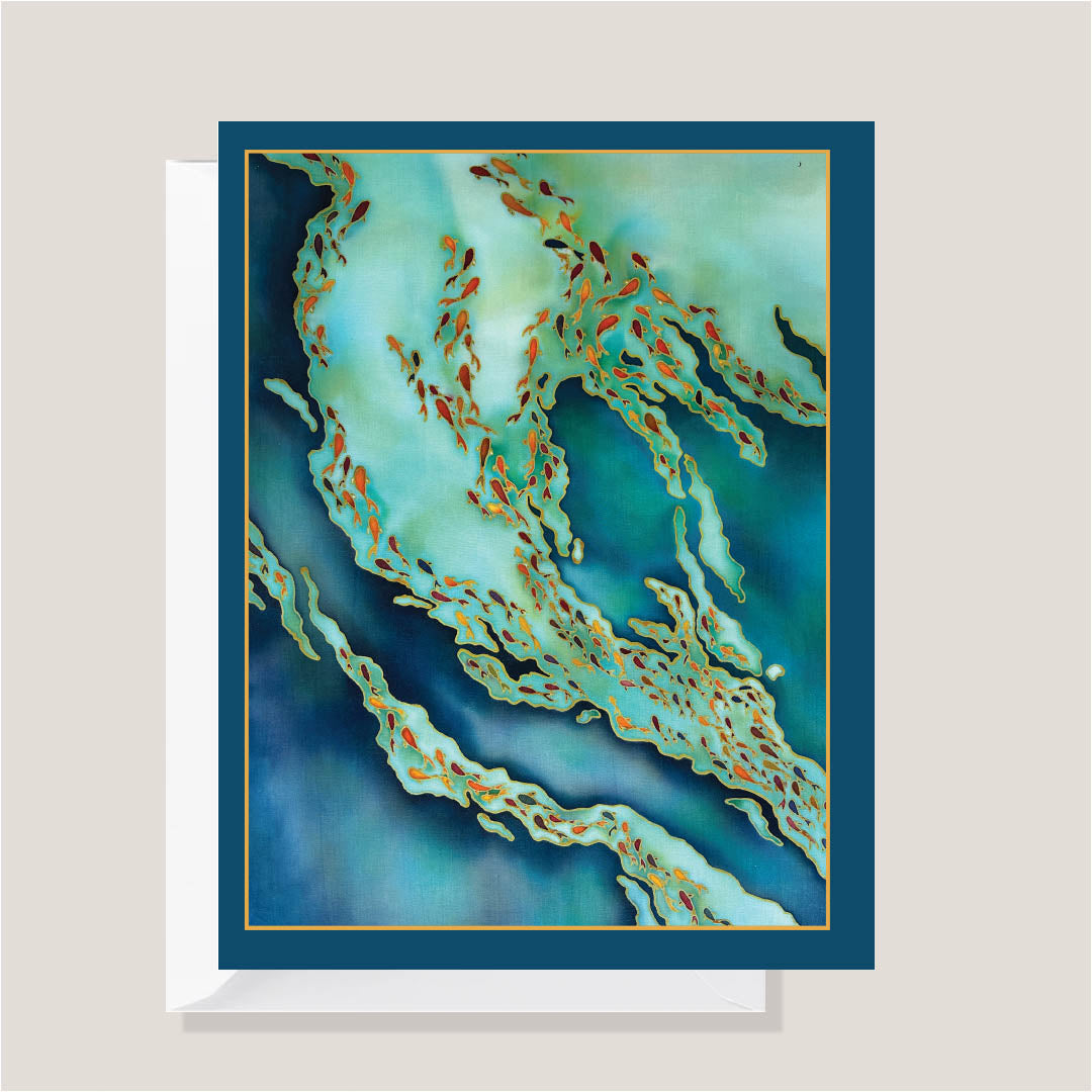 Endless Blue | Batik Art Greeting Card-0