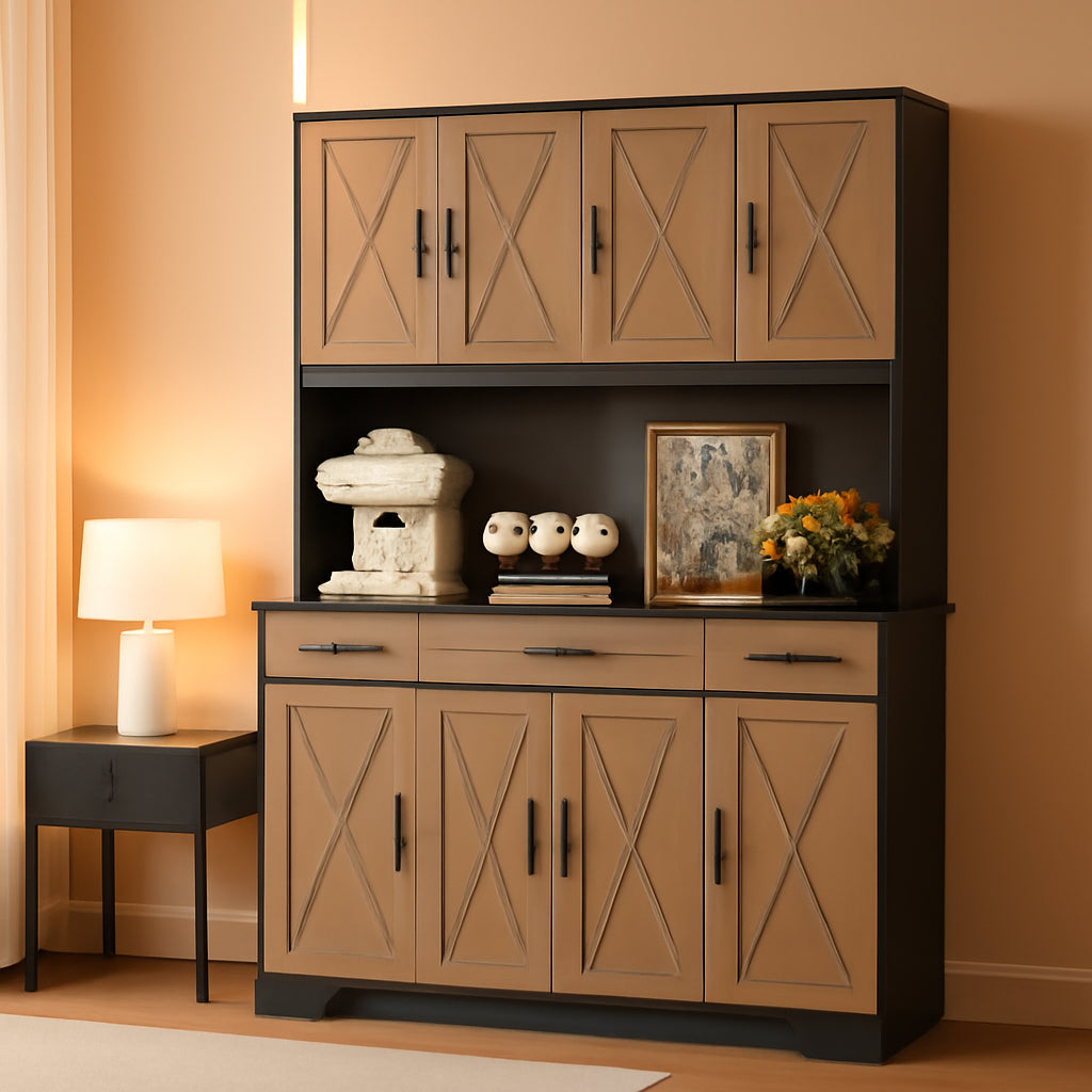 55Inch Pantry Cabinet With Integrated Usb Charging Dock System-0