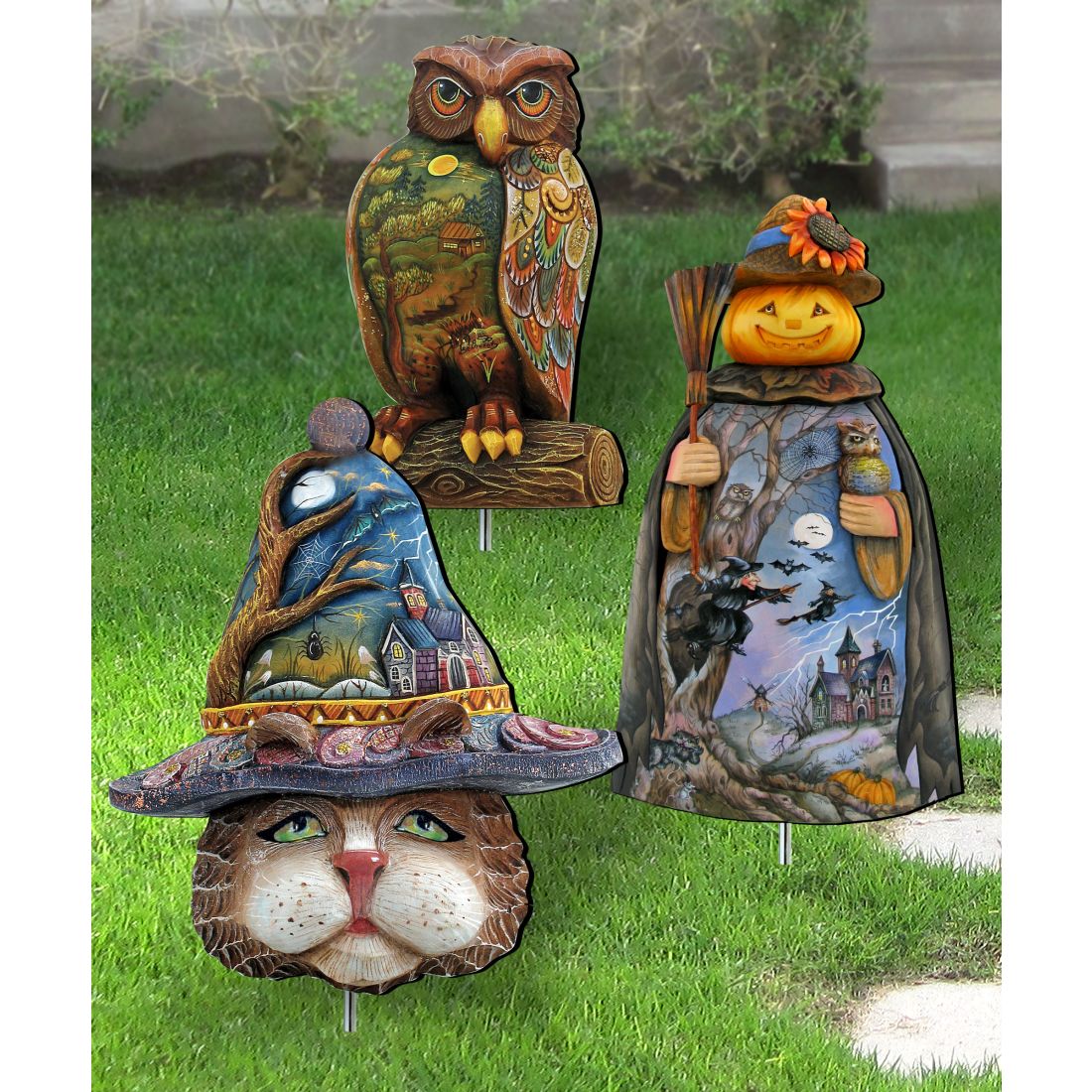 Halloween Outdoor Walkway Outdoor Garden Decor Set of 3 by G. DeBrekht - Thanksgiving Halloween Decor - 8120118MS3-0