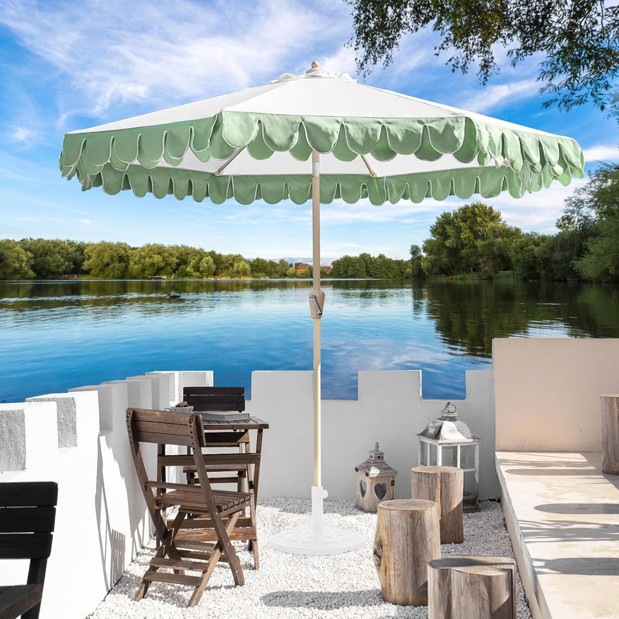 9Foot Weatherproof Patio Umbrella Featuring Auto Tilt