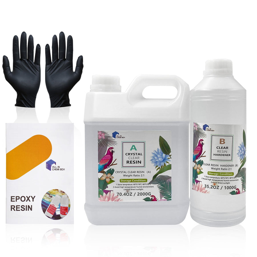 3KG Epoxy Resin 2:1 AB Kit Ultra Clear UV Resin Suitable for Crafts Art DIY