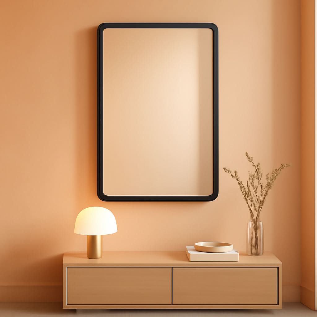 Black 18x26 Inch Bathroom Mirror Over Vanity Wall Mount-0