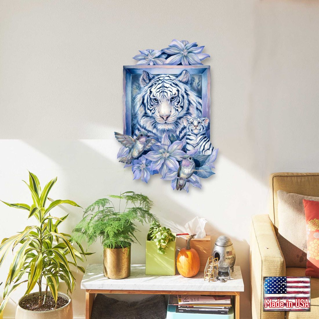 Tiger in the Garden Wildlife Door Decor by J. Bergsma - Nature Wildlife Decor - 8591580W-JB-0