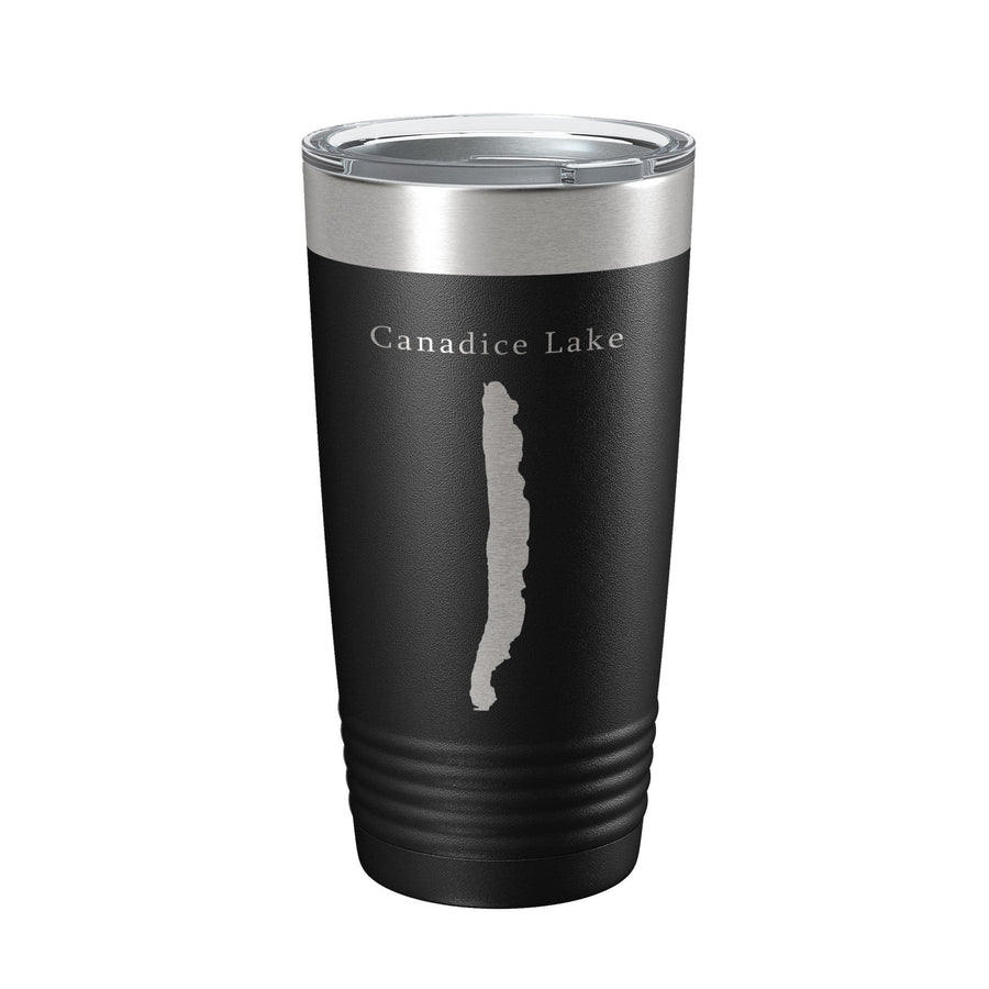 Canadice Lake Map Tumbler Travel Mug Insulated Laser Engraved Coffee Cup New York 20 oz