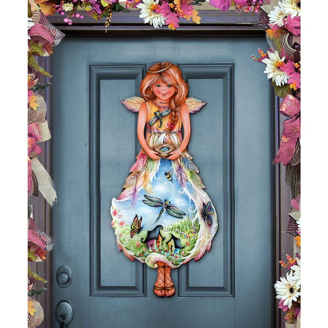 Blessing Angel Wildlife Door Decor - J. Mills-Price - Wildlife Holiday Decor - 8457902H-0