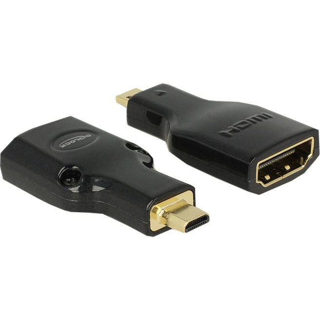Delock Micro-HDMI-D Male to HDMI-A Female Adapter (Black)-0