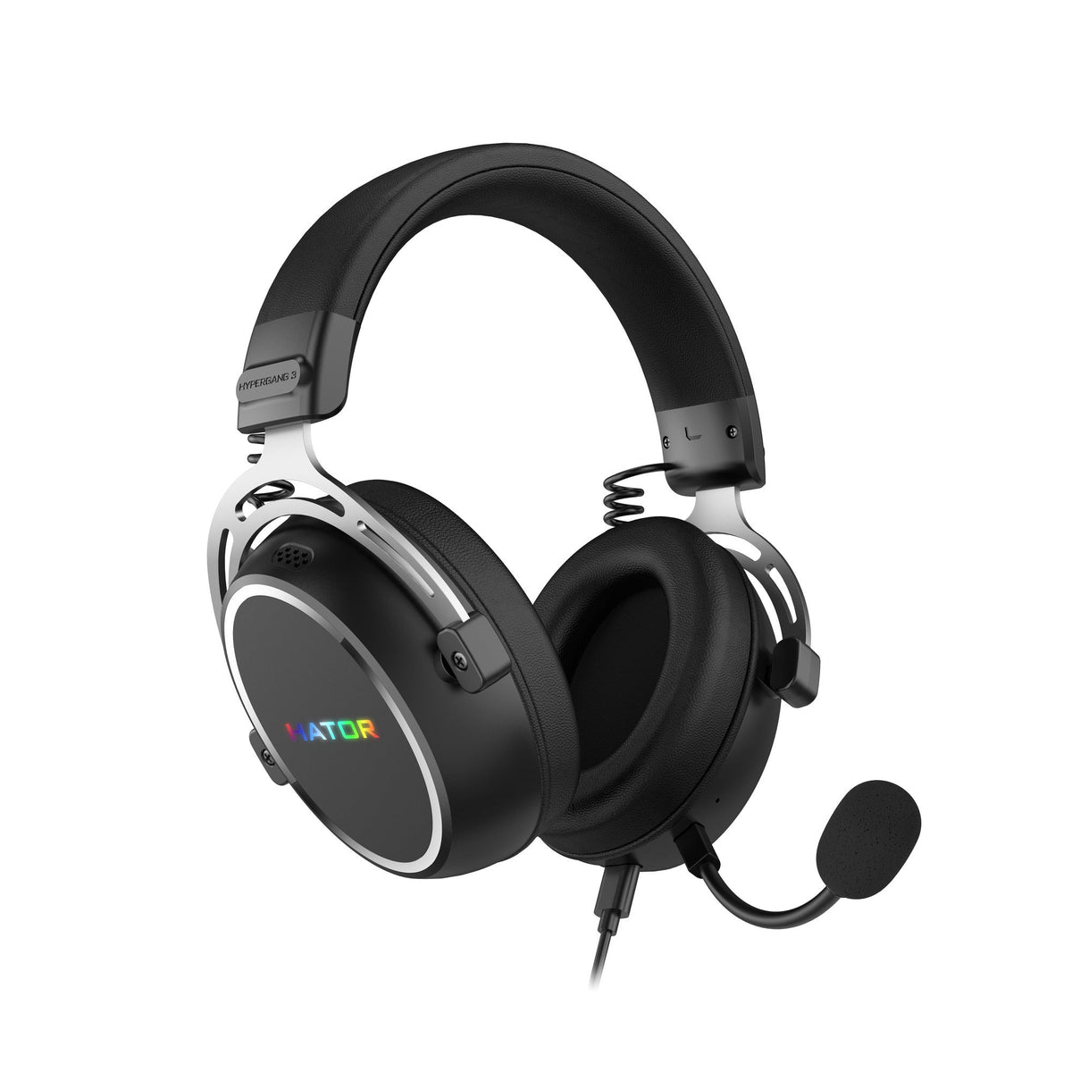 Hator Hypergang 3 USB over-ear gaming headset (Zwart, RGB, 7.1 Virtual Surround, USB / Bluetooth)-0