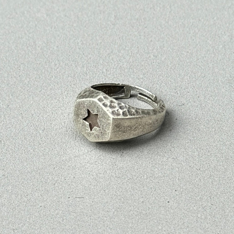 Signet Star Silver Ring