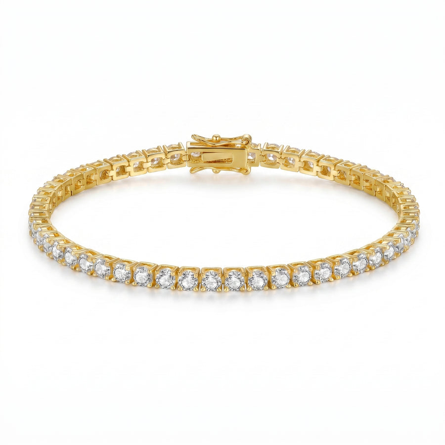 Iced Tennis Bracelet 5A Cubic Zirconia | Gold Plated | 4mm & 5mm Unisex Bracelet