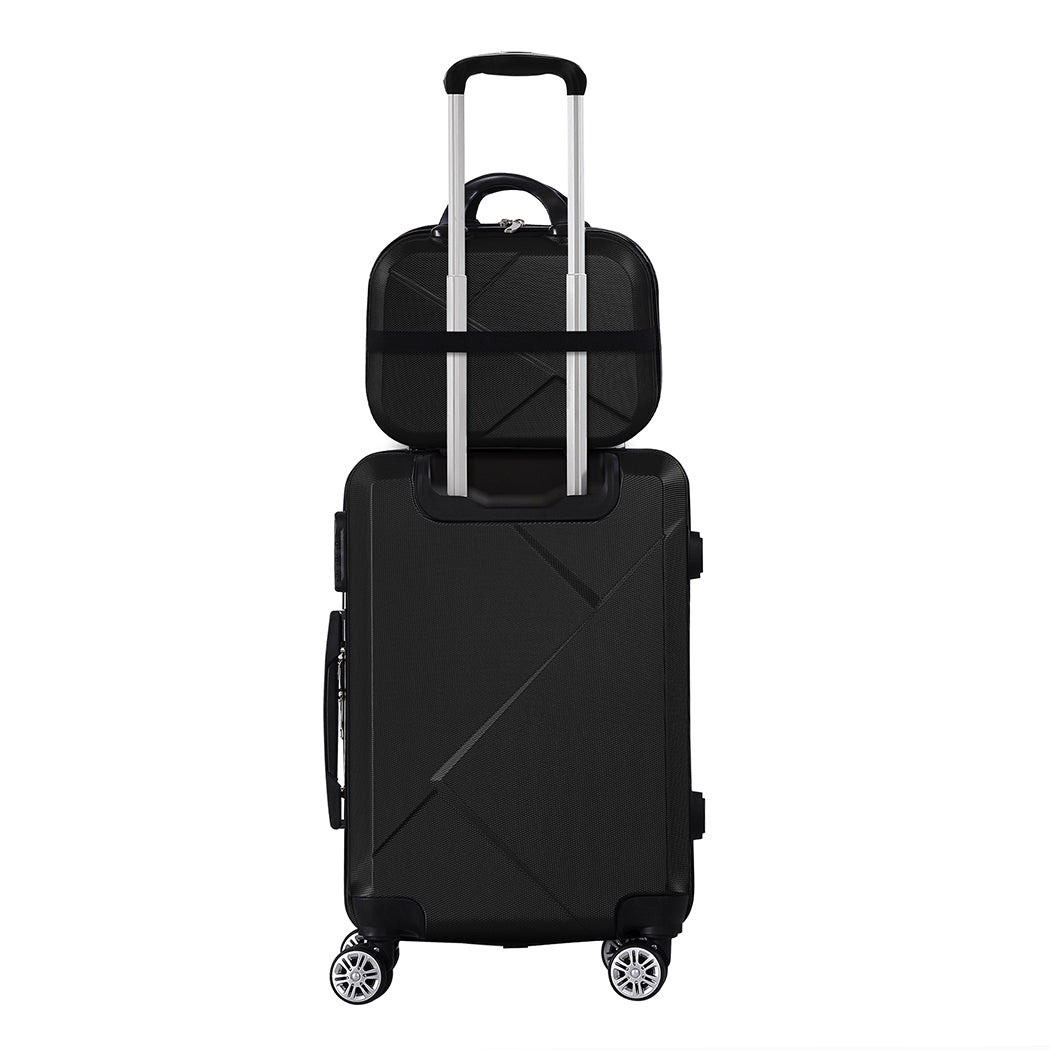 Slimbridge 2pcs 20"Travel Luggage Set Black-0