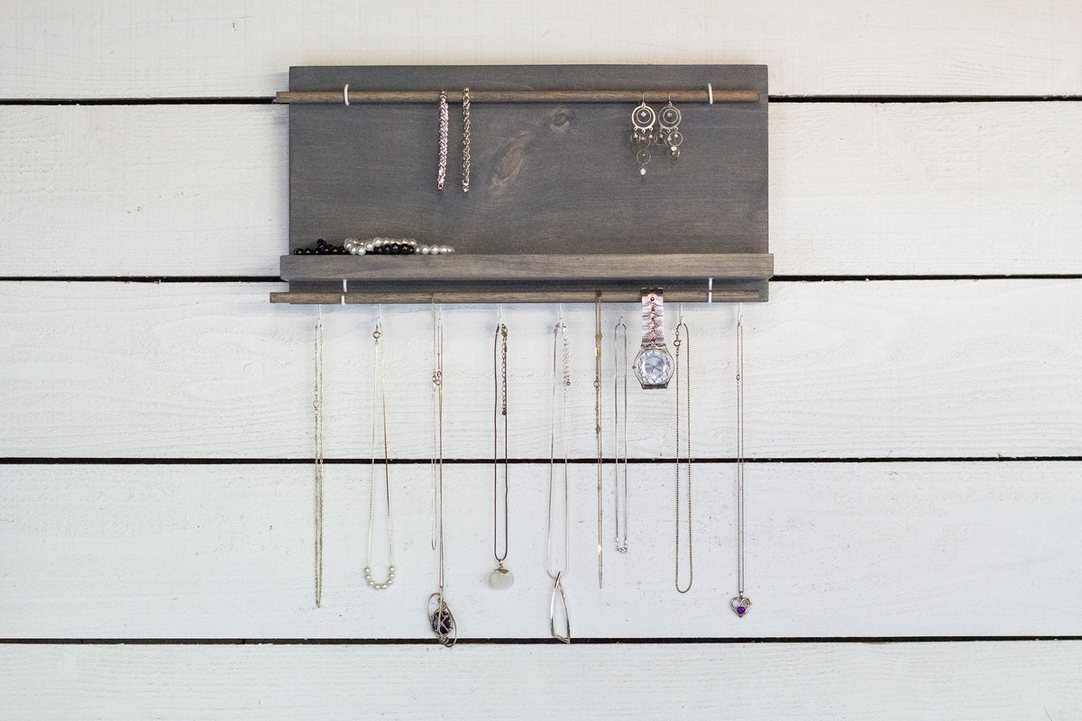 Wall Mounted Jewelry Display with Shelf-0
