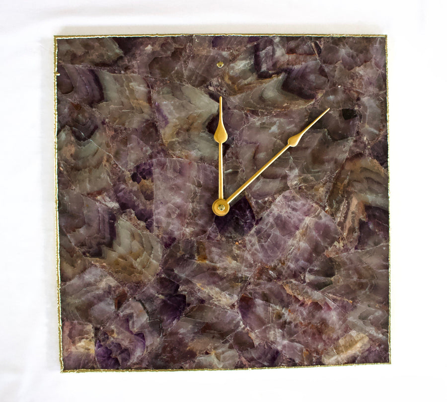 Amethyst Agate Wall Clock | Square