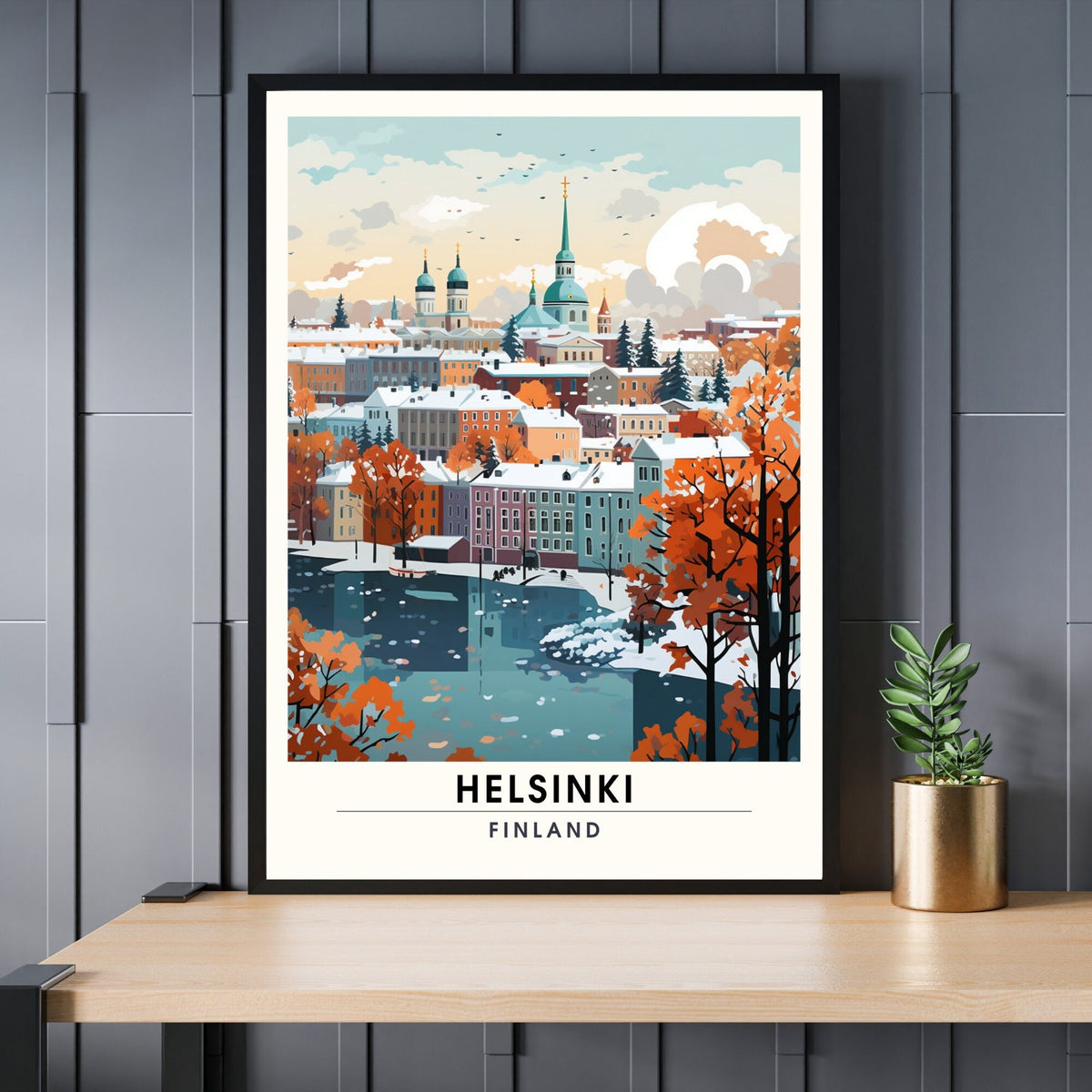 Impression Helsinki | Affiche de Voyage Helsinki en Hiver, Finlande-0