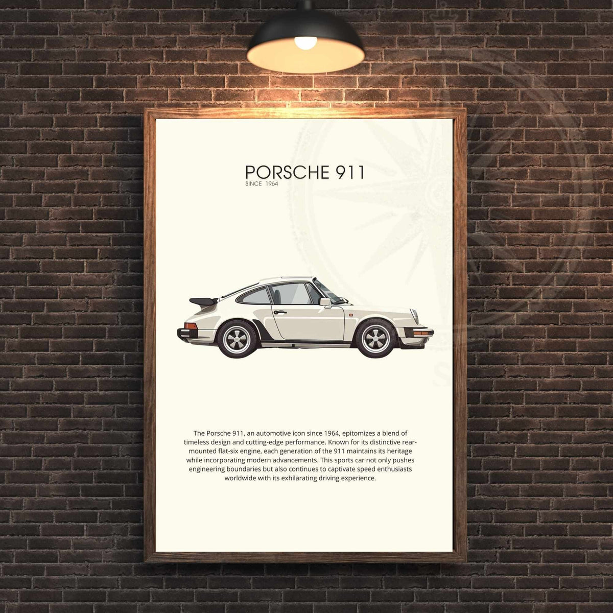 impression Porsche 911  | Affiche Porsche 911 beige | Impression voiture mythique-0
