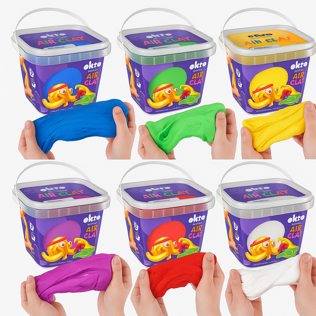 Air Dry Modeling Clay mix Colors 6x900 ml-0