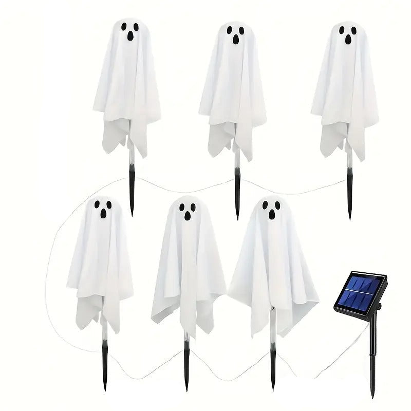 Solar Garden Lights 6-Pack Halloween Ghosts-0