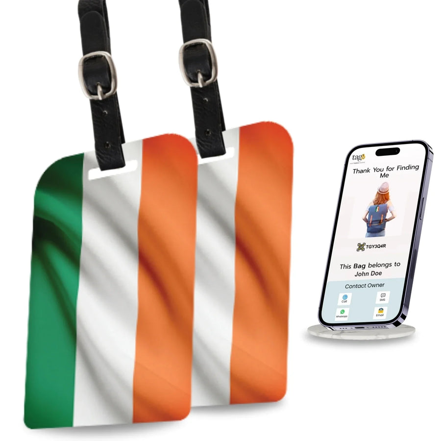 Smart Bag Security Tag - India flag colours [Pack 2]