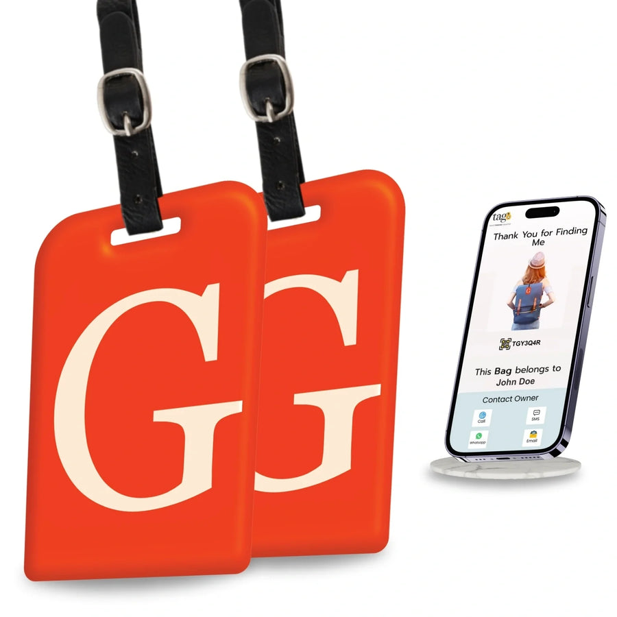 Initials Bag tag G  [pack 2]