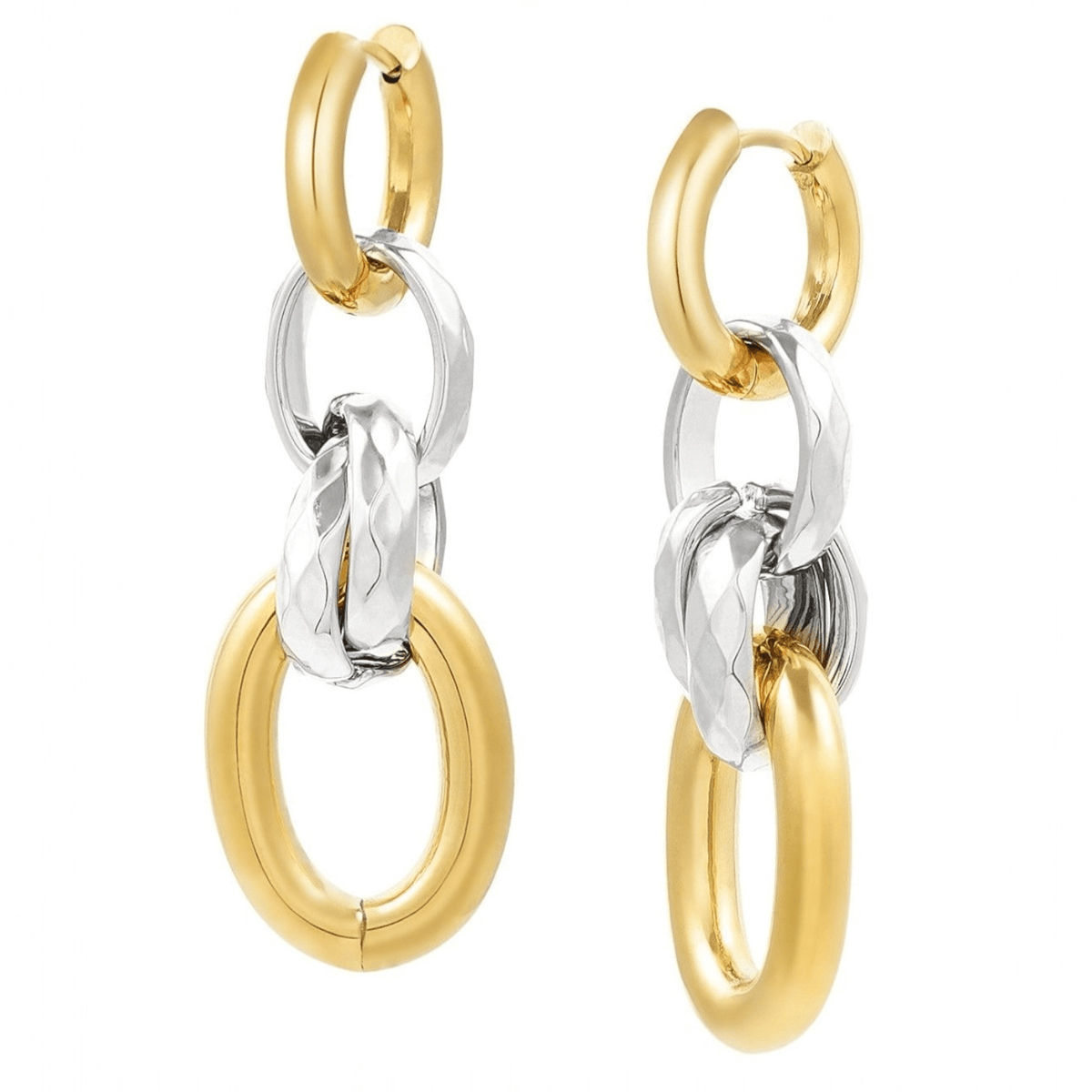 Earrings Chain II - Gold Plated Chain Drop Earrings-0