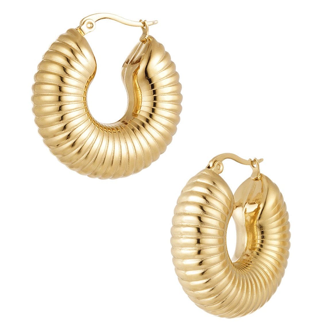 Earrings Pure - Gold Plated Stainless Steel Minimalist Earrings-0