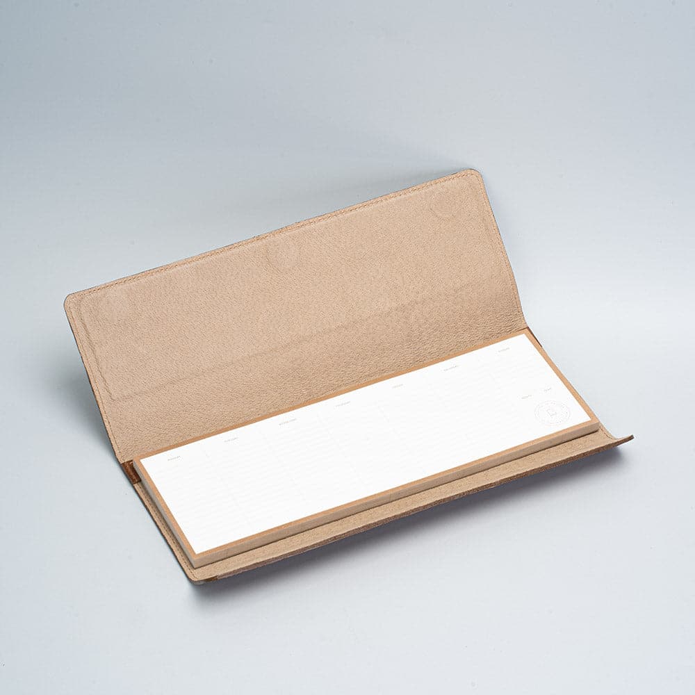 Leather desktop weekly planner — featured product view