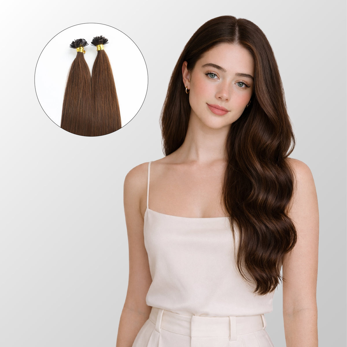 Chocolate Brown (2Q) Flat Tip Hair Extensions (50g - 100g)-0