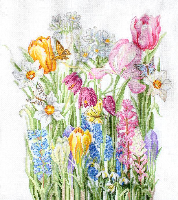 March Bouquet Counted Cross-Stitch Kit by Luca-S B2388L-0