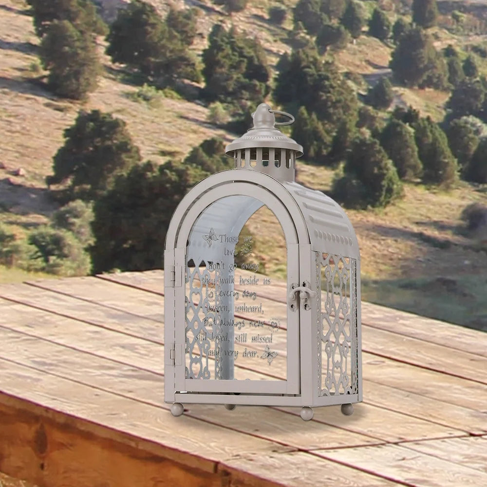 11'' High Memorial Remembrance Lantern (Grey, Without Candle)-0
