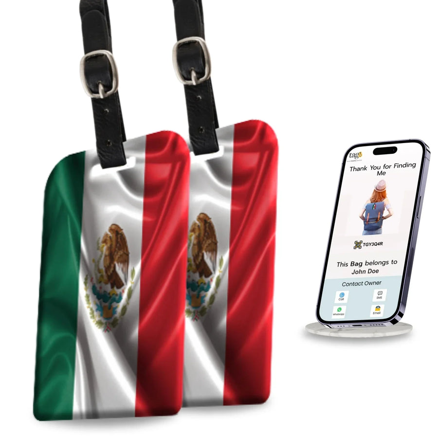 Smart Bag Security Tag - Mexico Flag [Pack 2]