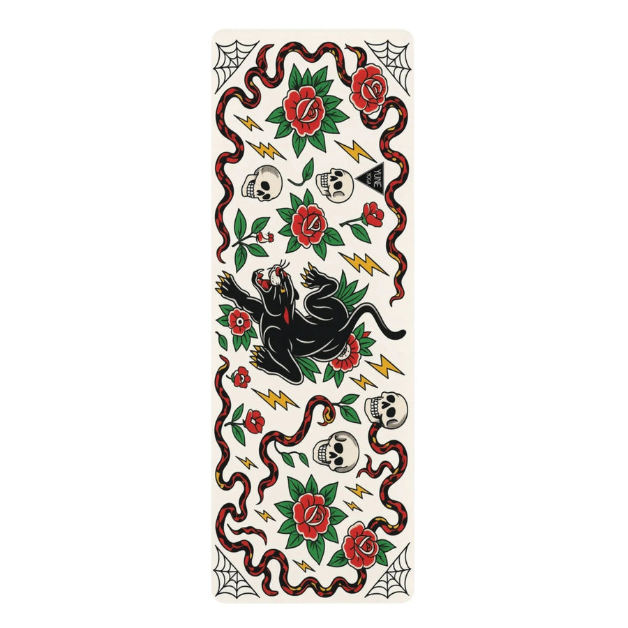 Nine Lives, Zero Slips — Black Cat Yoga Mat (3mm) | Yune Yoga