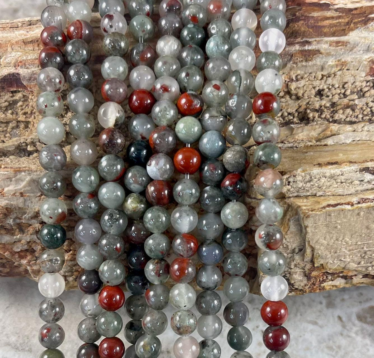 African Bloodstone, Round 6mm 8mm-3