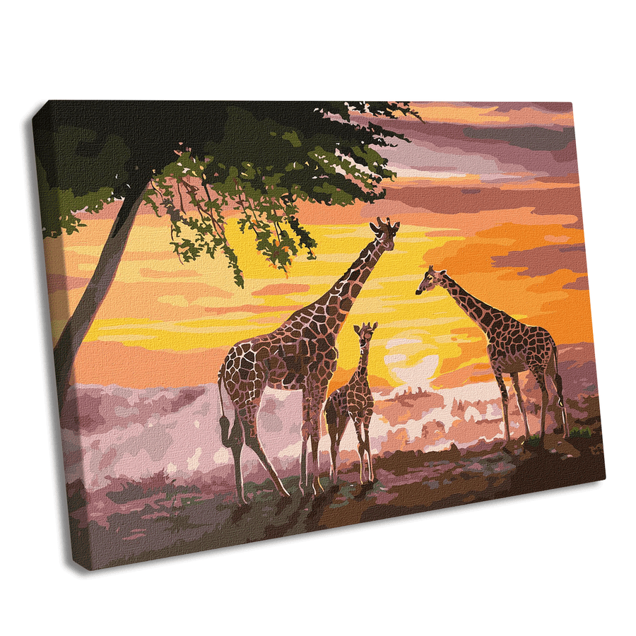 A Family of Giraffes Painting by Numbers Kit by Ideyka KHO4353
