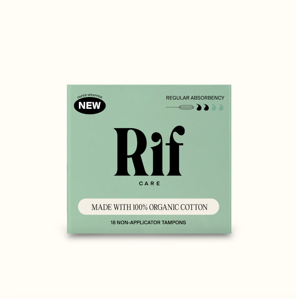 Organic Cotton Non-Applicator Tampons- Regular Absorbency - Non shed security veil-1
