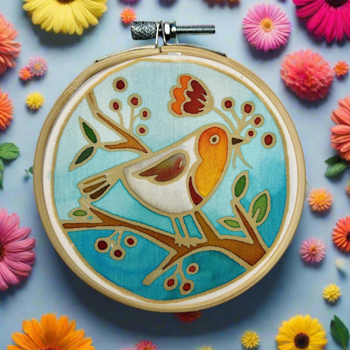 Mini Batik Craft Kit – Cheeky Robin | Hand-Waxed DIY Craft Kit-0