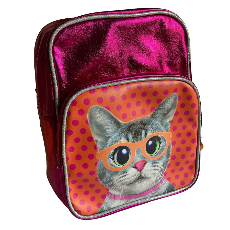 Backpack - Cat with glasses Pink - Looking sharp