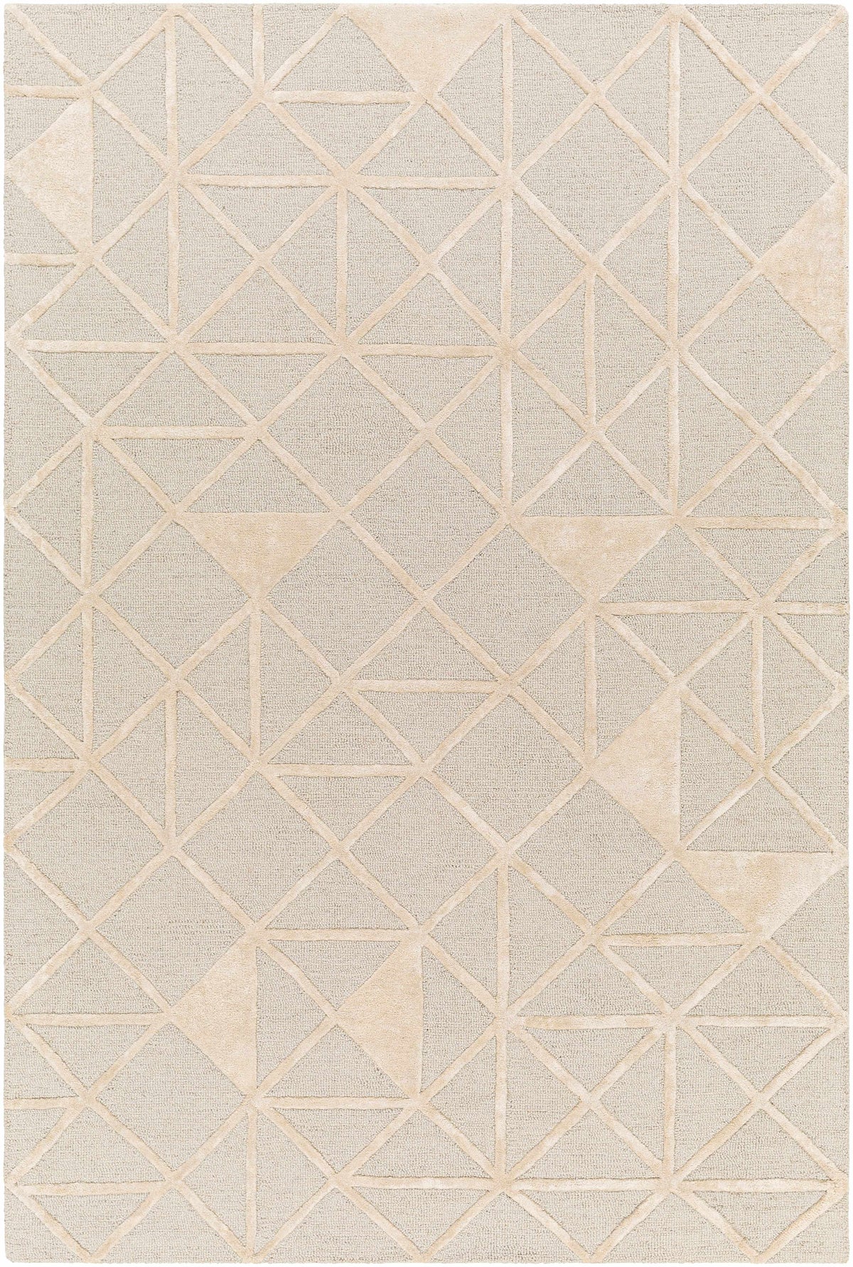 Botiu Blue Geometric Hand Tufted Wool Area Rug - Clearance-0