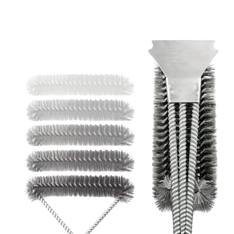 BBQ Grill Brush with Scraper with 3-Head-0
