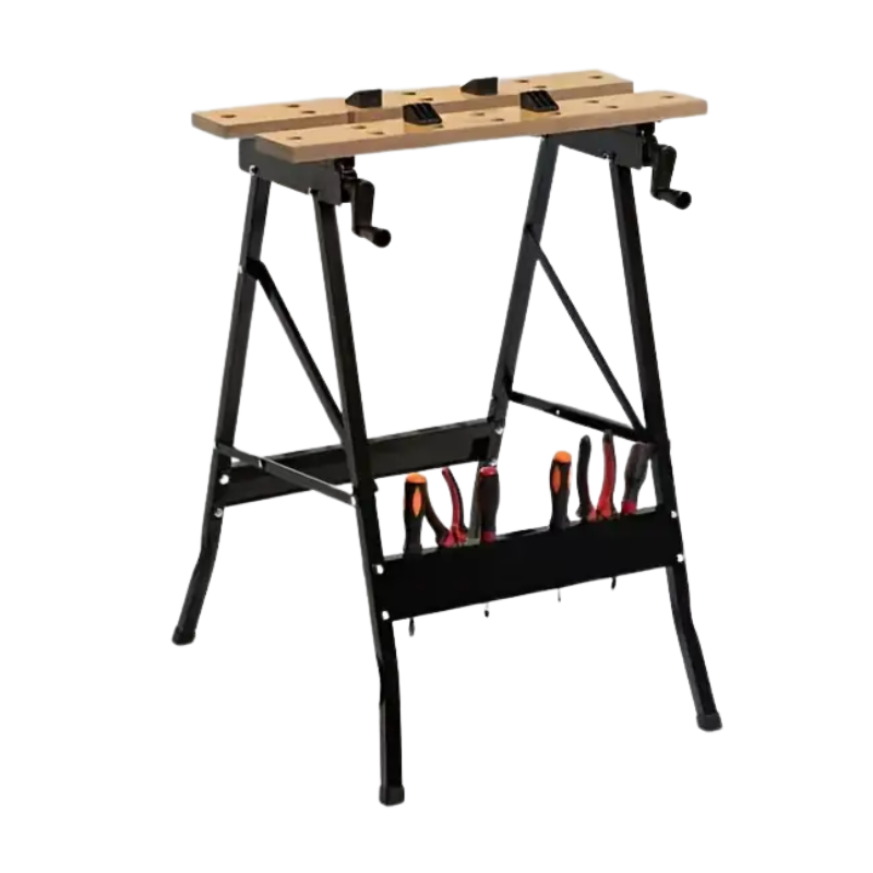 Folding Woodworking Workbench Tool Table with Storage-0