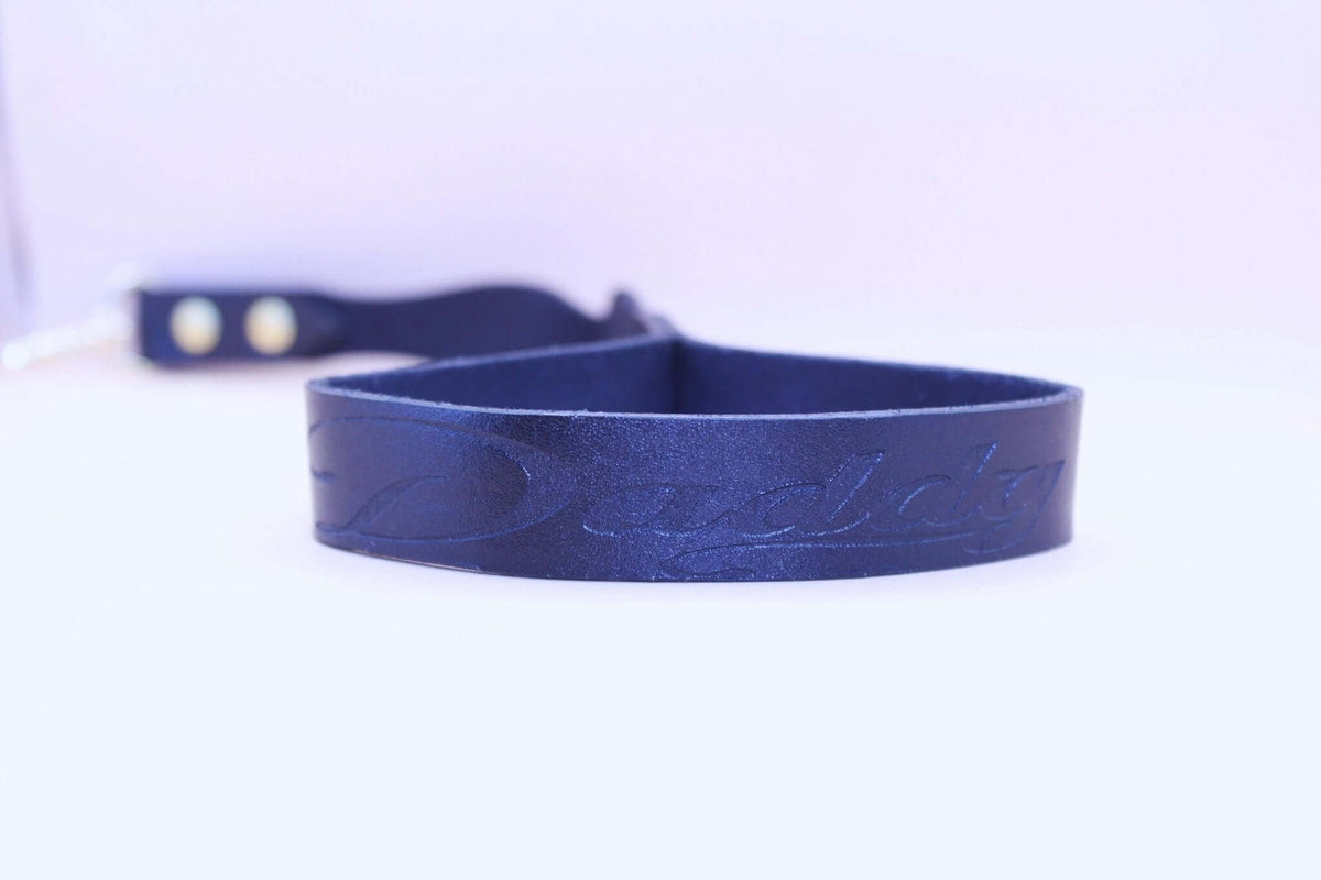 BDSM Leash Custom Daddy Leather Leash with Premium Grip - 40CM-0
